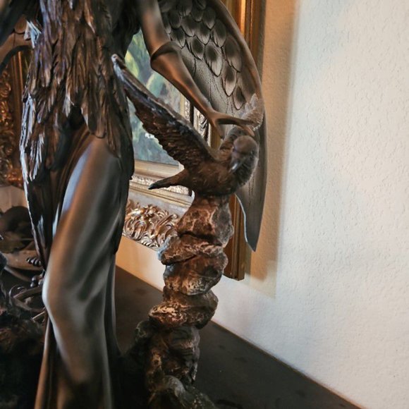 Gothic Dark Angel Queen with Raven See More by Trinx.Very Detailed 22.5'' H X 8D - Picture 9 of 10